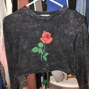 Rose Crop Top Long Sleeve.